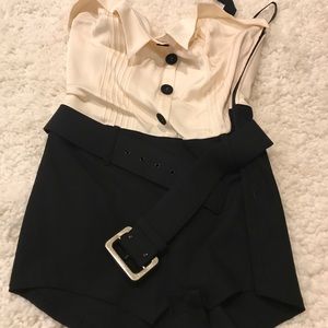 BEBE tuxedo one piece w/ belt!